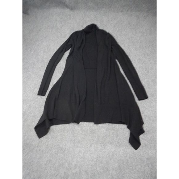Theory Wool‎ Cardigan Sweater Women's Small Petite Black Blend Open Asymmetric - Picture 1 of 16